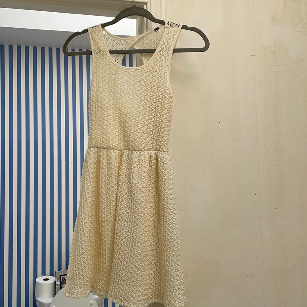 Off White/eggshell lace skater dress